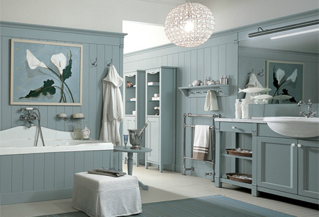 Design a beautiful bathroom - DIY style shaker style robins egg blue