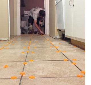 How to tile a kitchen floor insert tile spacers