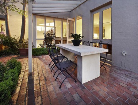 flooring patio entertainment area tile concrete slate stone slasto hardwood reclaimed timber brick