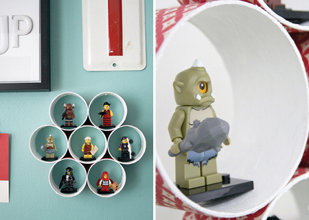cardboard tube toy display storage shelf childrens bedroom