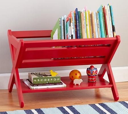 Make a kiddies book caddy or storage shelf 