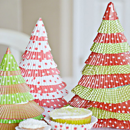 Cupcake liner Christmas trees
