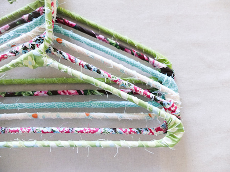 Fabric wrapped coat hangers 