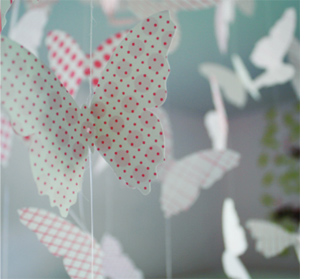 Paper butterfly mobile or chandelier 
