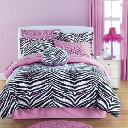 girl children kids teen duvet bedding pink black zebra