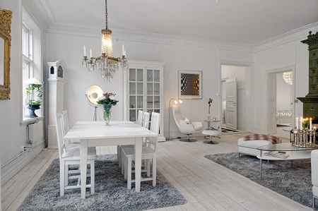 Chic modern all-white interior 