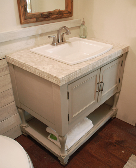 Make a vintage bathroom vanity 
