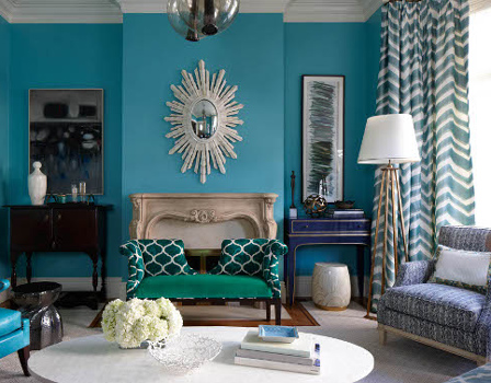 Colourful home interiors interior design turquoise silver green blue