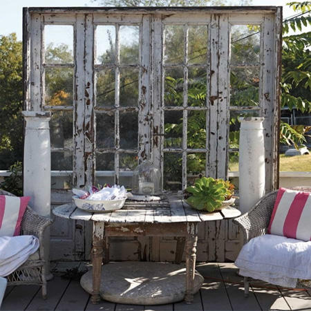ideas and ways to repurpose upcycle recycle use old doors outdoor deck patio feature focal point