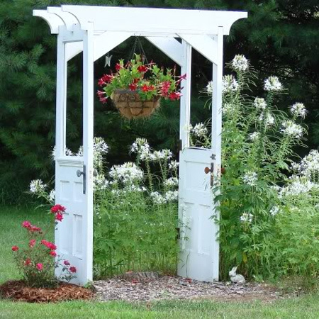 ideas and ways to repurpose upcycle recycle use old doors outdoor garden gazebo arch
