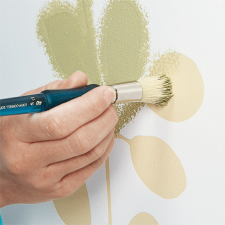 how to make a stencil for flower design on wall