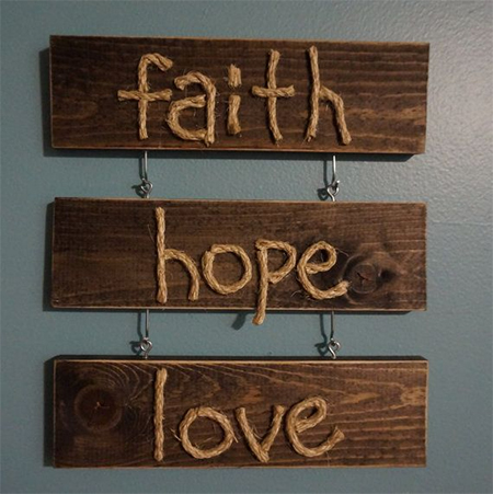 rope home decor wall art sign