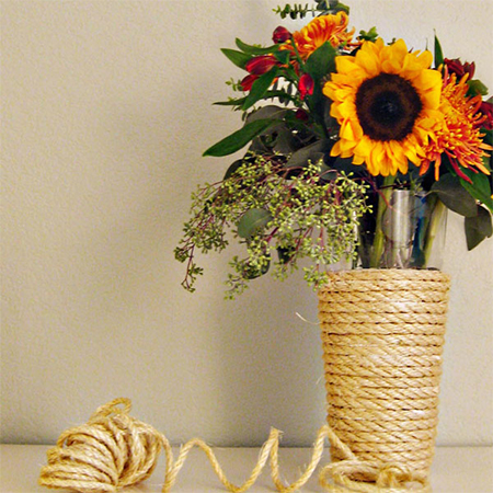 rope wrapped vase decor ideas