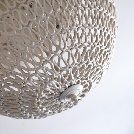Coiled rope pendant shade