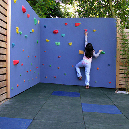 kid child friendly outdoor ideas disguise hide cover precast walls