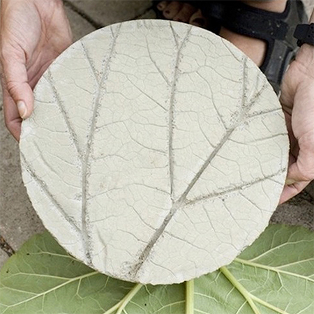 stepping stone leaf design concrete diy