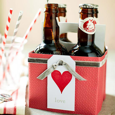 DIY craft ideas for Valentine's Day cardboard beer case
