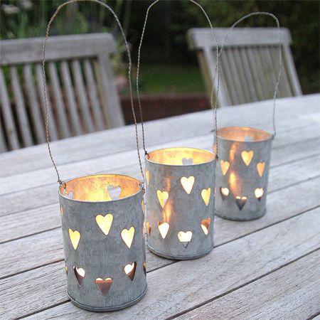 DIY craft ideas for Valentine's Day recycled tin candle votives