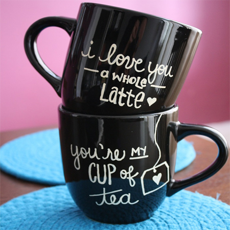 DIY craft ideas for Valentine's Day sharpie mug