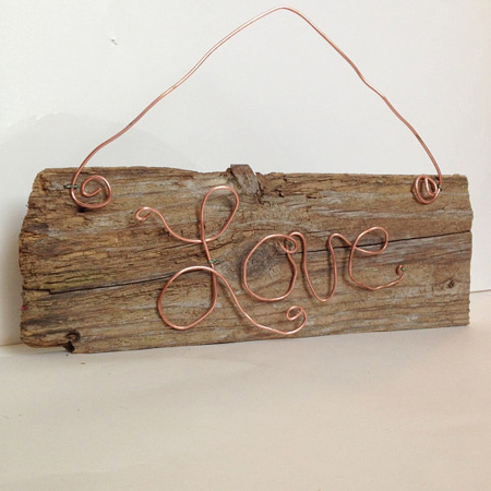 DIY craft ideas for Valentine's Day reclaimed wood love sign