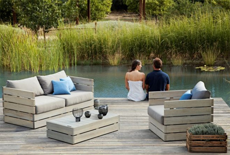 DIY outdoor garden furniture ideas patio set