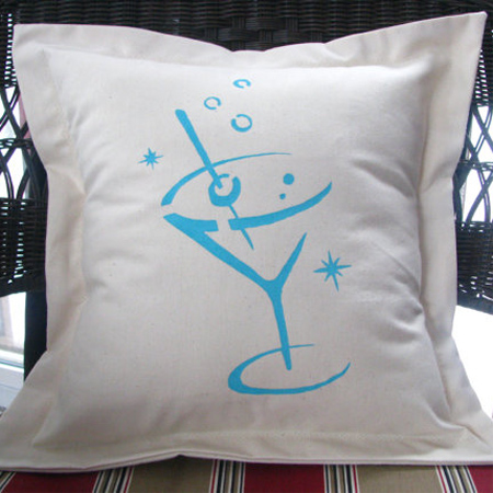 Stencil a canvas cushion or pillow 