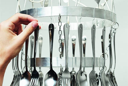 vintage secondhand cutlery chandelier dremel tools