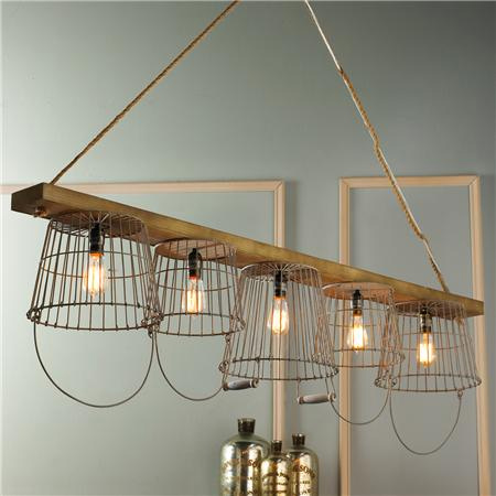 Crafty ideas to use wire for home decor projects wire pendant light wire basket chandelier