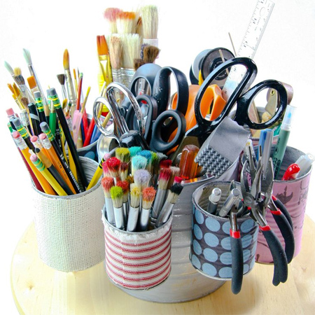 Best recycled can ideas desk organizer