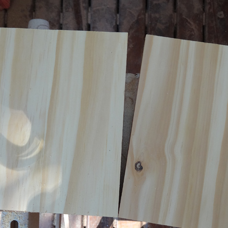 laminated pine shelving splitting open along the seams