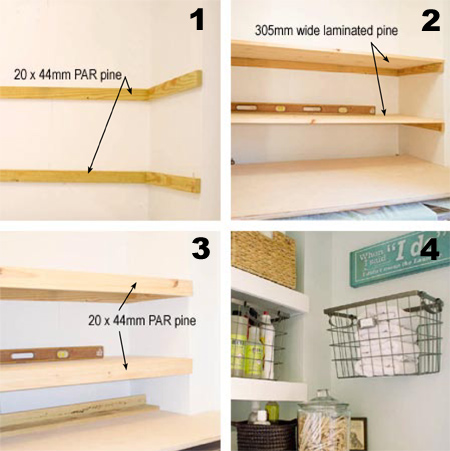 Quick and easy wall shelves 