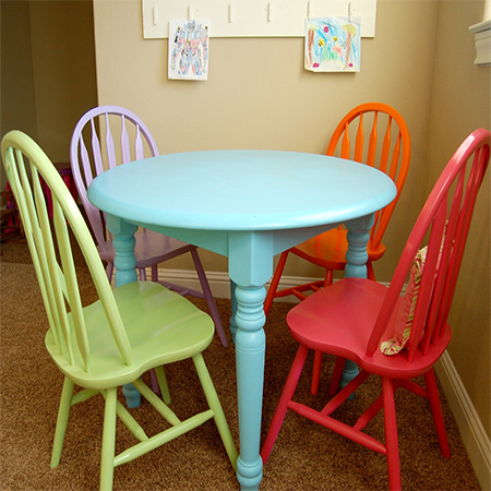 Paint dining table and chairs with Rust-Oleum calm colours