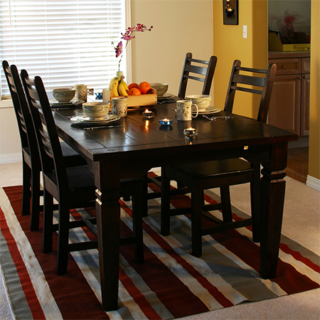 Paint dining table and chairs with Rust-Oleum kona brown