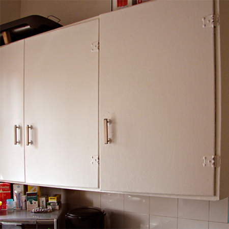 kitchen revamp renovation on small budget rented flat cabinet doors