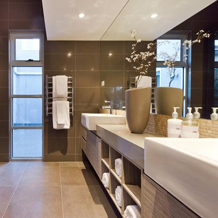 bathroom fitted underfloor heating and heated towel rail tile africa