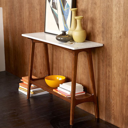 mid century style console table diy