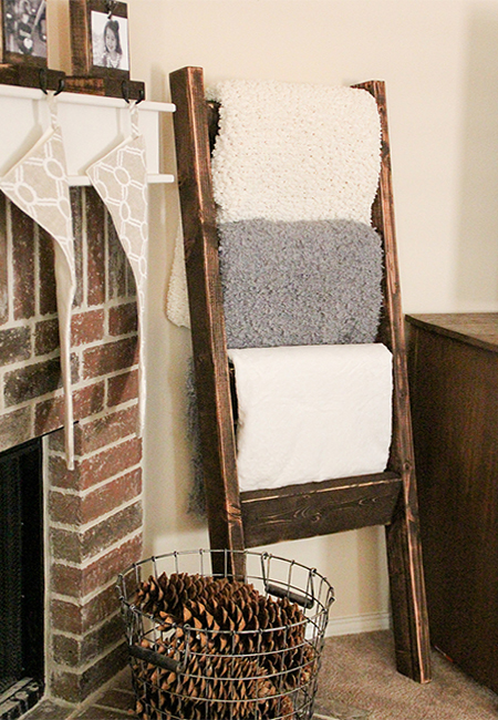 reclaimed timber wood ladder towel rack for bathroom