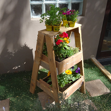 herb plant stand reclaimed wood timber pallet