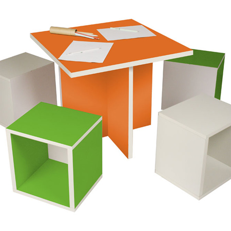 Basic cubes are ideal for making a seating arrangement for a children's bedroom