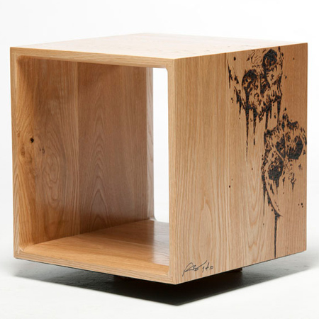 Take a basic cube to a new level by creating your own contemporary furniture. Basic wood cubes are mounted on a base and designs added to create one-of-a-kind pieces.