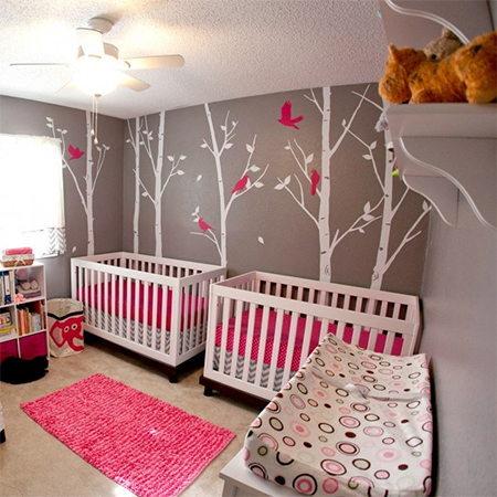 decorate a nursery for twins