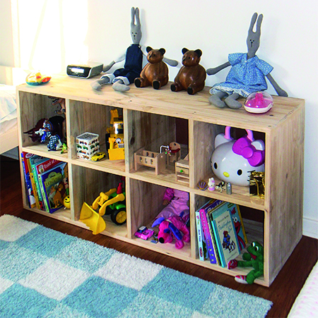 diy storage shelf unit for childrens bedroom