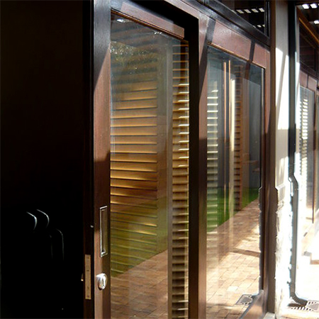 large gaps between door panels on wooden sliding patio door