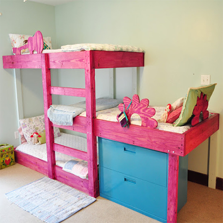 3 level bunk beds for 3 children