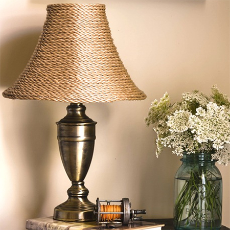 Rope wrapped lamp shade