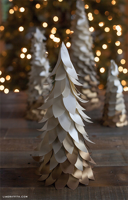 paper christmas trees festive holiday decorations