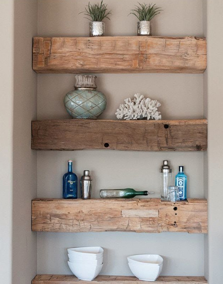Easy chunky wood floating shelf ideas that you can DIY