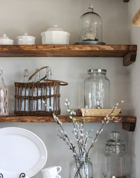 Easy wood shelf ideas with brackets that you can DIY