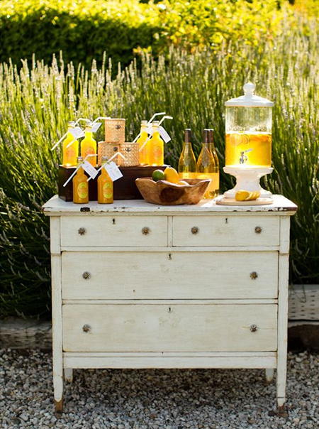 DIY outdoor bar ideas secondhand chest of drawers