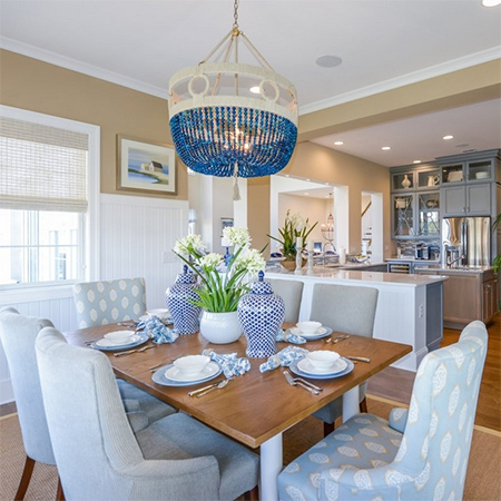 ideas decorating with blue for dining room